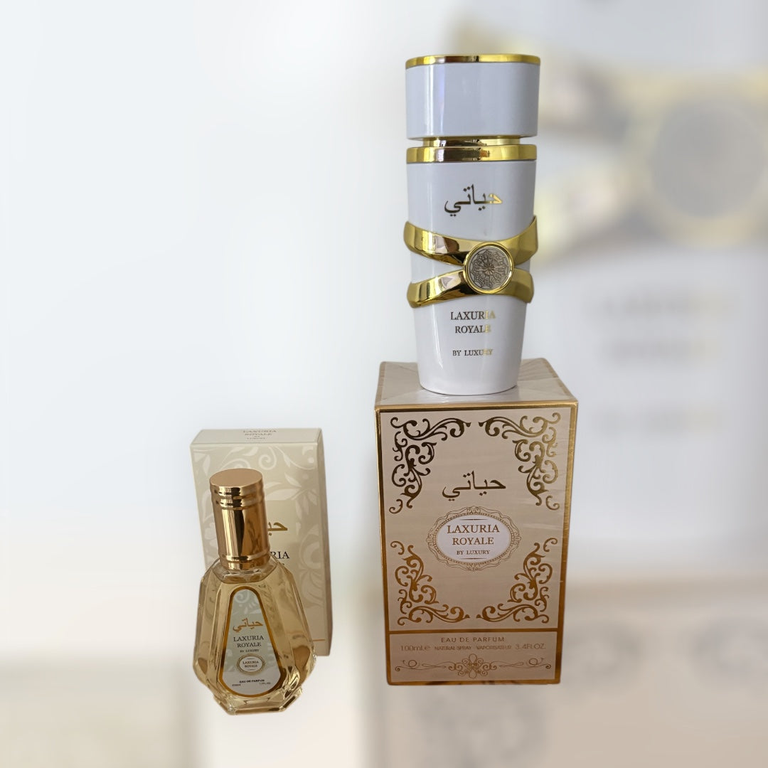 lot laxuria royale inspiration yara moi : parfum en 100 ml et en 50 ml