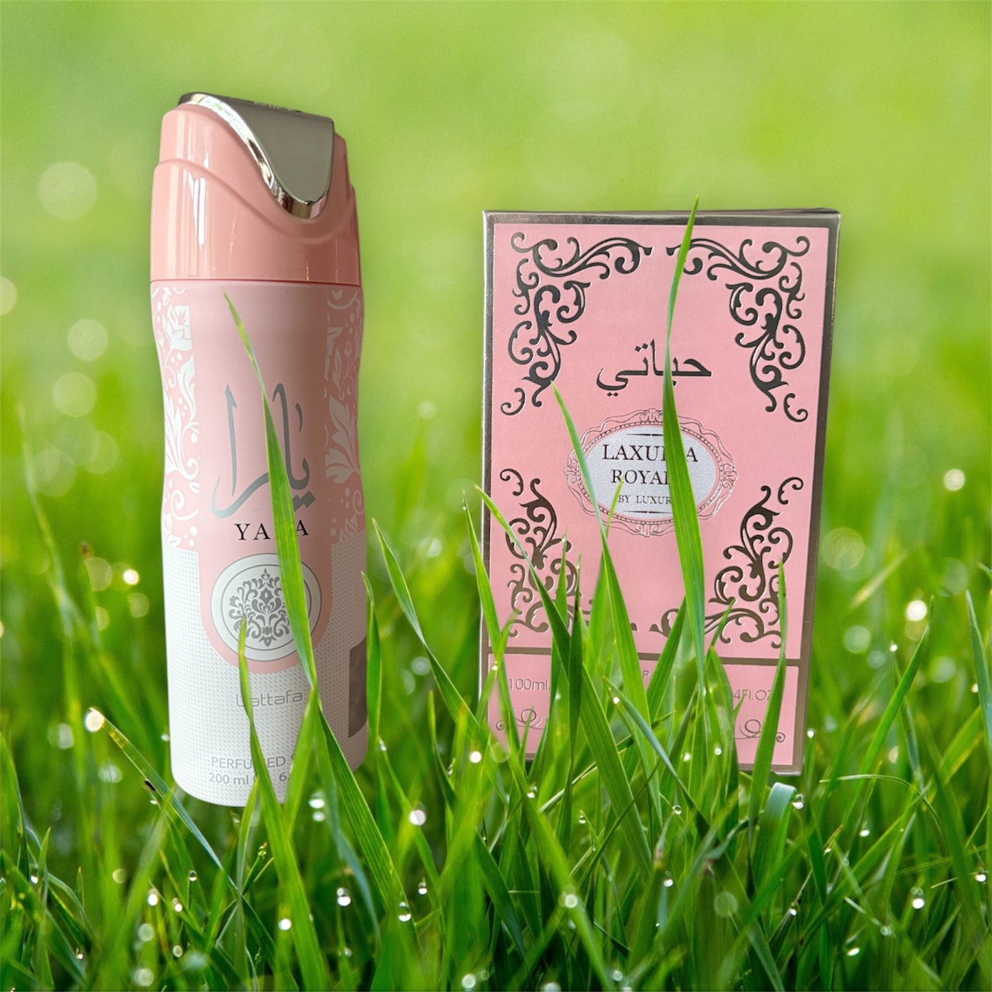 lot parfum 100 ml laxuria royale Yara Rose et déodorant Lattafa Yara Rose